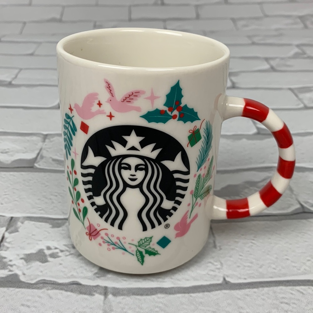 Starbucks Christmas Coffee mug Candy cane handle 12 oz New NWOT